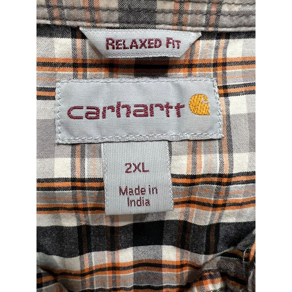 Men's Carhartt Long Sleeve Button Down Shirt Size‎ 2XL Plaid Relaxed XXL - Picture 4 of 6